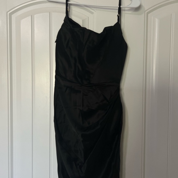 House of CB Reva Black Satin Balcony Corset Dress - Picture 6 of 8